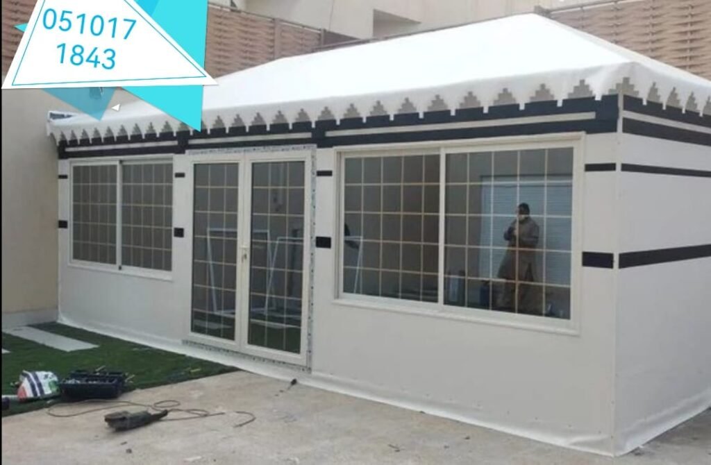 صورة تركيب بيوت شعر - مظلات وسواتر المدينة