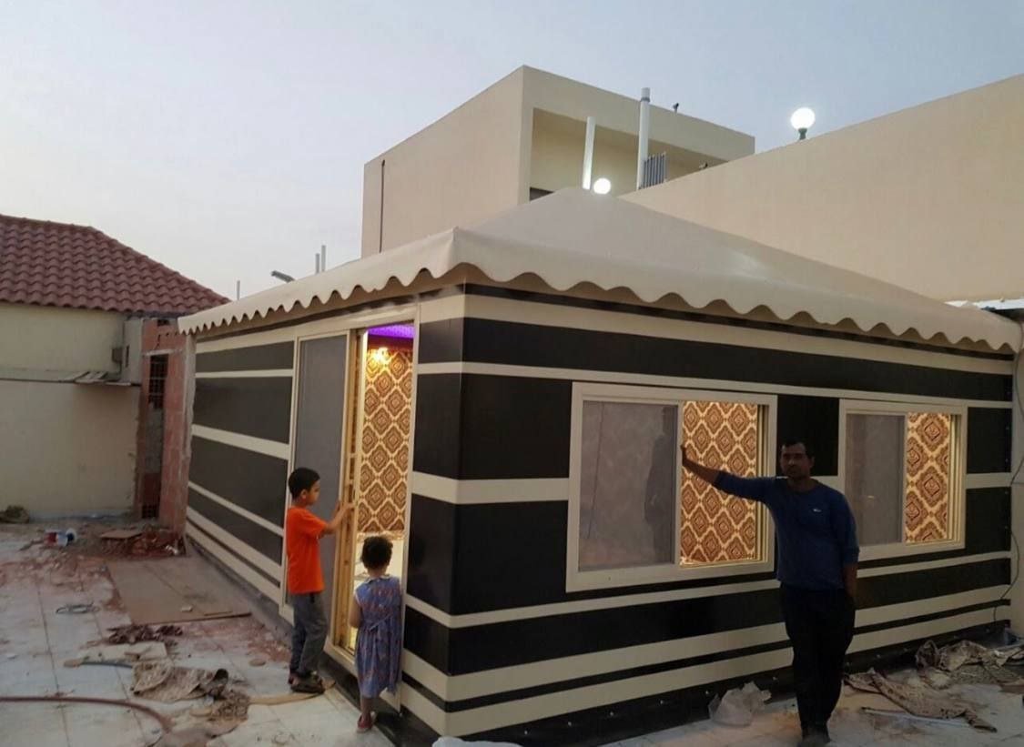 صورة تركيب بيوت شعر - مظلات وسواتر المدينة